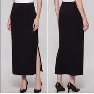 Vintage Women’s St. John Santana knit long maxi skirt black skirt size 2